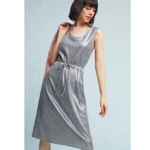 Anthropologie Dolan Ribbed Tank Dress Silver Metallic